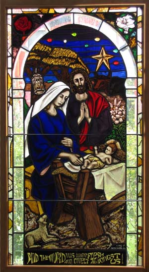 Nativity stained glass window at Church of the Ascension