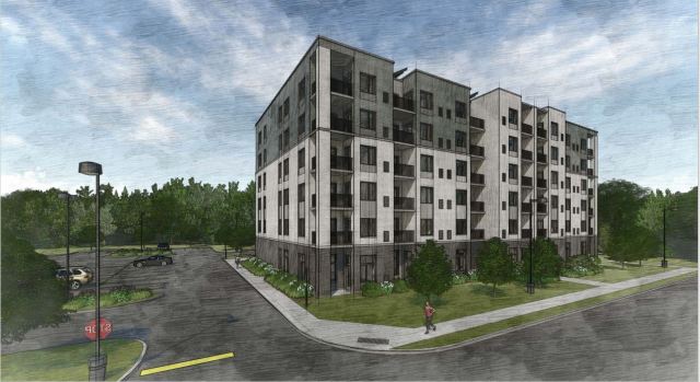 Artist's rendering of the proposed apartment building