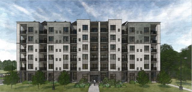 Artist's rendering of the proposed apartment building
